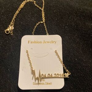 Fashion Jewelry Gold Date Necklace